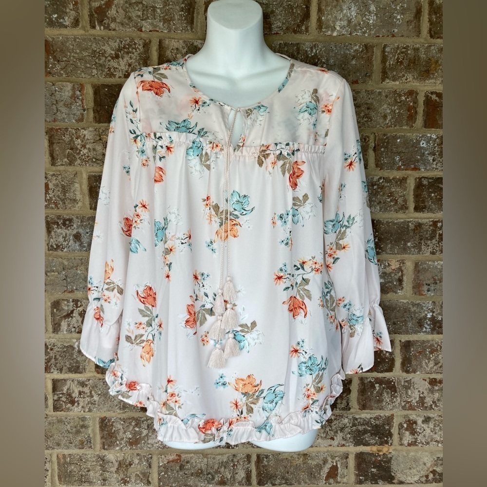 ZAC & RACHEL Peasant Boho Blouse Top Size Medium New With Tags